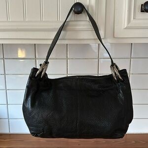 FURLA Black Pebbled Leather Hobo Bag